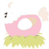 Soap, a rose and cream chicken with a head pattern