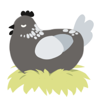 Dust Particle, a grey and mist chicken with a neck-speckle pattern