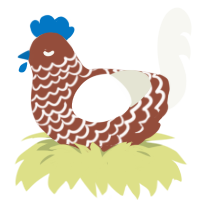 (unnamed), a russet and white chicken with a lace pattern