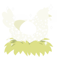 Star, a white chicken with a speckle pattern