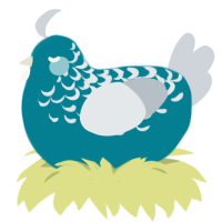 Prosper, a sea and mist chicken with a half-lace pattern