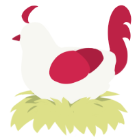 A white and crimson chicken