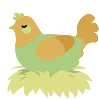Jenny Smith, a gluppy and honey chicken with a head pattern
