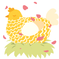 A honey and cream chicken with a lace pattern