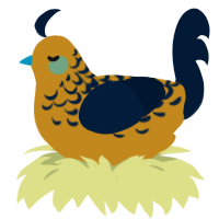 A ochre and tumblr chicken with a half-lace pattern