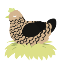 (unnamed), a beige and black chicken with a lace pattern