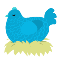 Ocean Ma, a cerulean chicken with a lace pattern