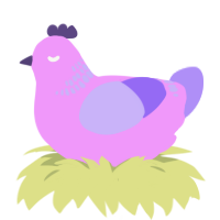 A lavender and lilac chicken with a neck-band pattern