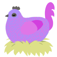 (unnamed), a lilac and orchid chicken with a double-lace pattern