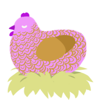 (unnamed), a lavender and gold chicken with a double-lace pattern