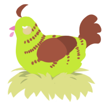 (unnamed), a lime and russet chicken with a half-bar pattern