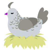 A mist and ash chicken with a half-lace pattern