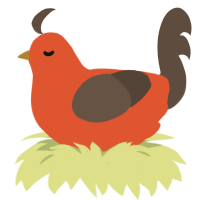 (unnamed), a vermilion and bark chicken