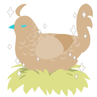A beige chicken with a half-lace pattern