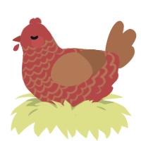 Red xyx 2, a red and brown chicken with a lace pattern