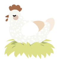 A white and cream chicken with a speckle pattern