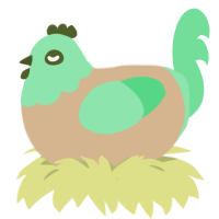 Mint Chip, a beige and spring chicken with a head pattern