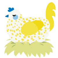 White Lemon the VI, a white and yellow chicken with a speckle pattern