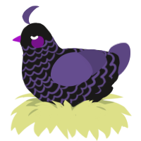 A sable and overcast chicken with a lace pattern