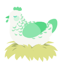 A white and spring chicken with a half-lace pattern