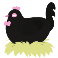 A sable and black chicken with a half-lace pattern