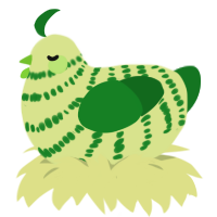 (unnamed), a lemon and leaf chicken with a bar pattern