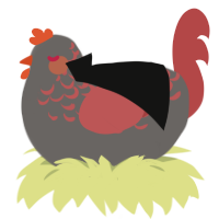 A grey and red chicken with a half-lace pattern