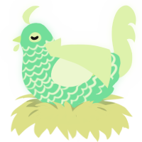 A spring and apple chicken with a lace pattern