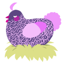 Popper, a overcast and lavender chicken with a double-lace pattern
