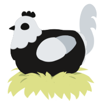 A sable and mist chicken with a head pattern