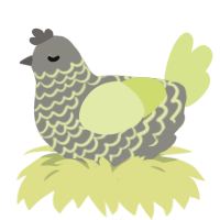 A ash and lemon chicken with a lace pattern
