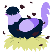 A tumblr and lilac chicken with a head pattern