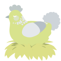 A lemon and mist chicken with a neck-speckle pattern