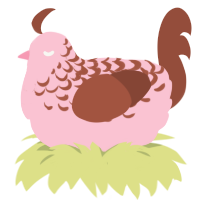A rose and russet chicken with a half-lace pattern