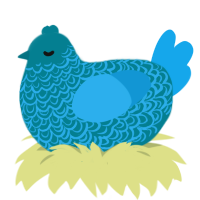 A sea and sky chicken with a double-lace pattern