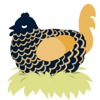 A tumblr and honey chicken with a lace pattern