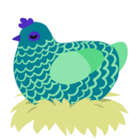 A sea and spring chicken with a lace pattern