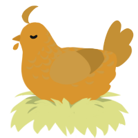 A orange and gold chicken with a half-lace pattern