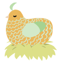 A honey and gluppy chicken with a lace pattern