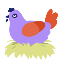 HHPL, a lilac and vermilion chicken