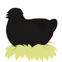 A sable chicken with a speckle pattern