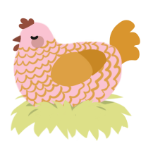 A rose and orange chicken with a lace pattern