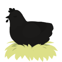 A sable chicken with a head pattern