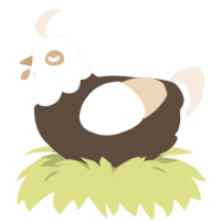 A bark and cream chicken with a head pattern