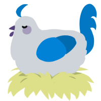 A mist and sapphire chicken