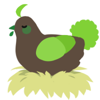 A bark and grass chicken