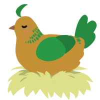 A gold and viridian chicken with a neck-band pattern