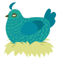 A turquoise and sea chicken with a lace pattern
