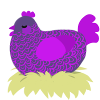 A overcast and amethyst chicken with a double-lace pattern