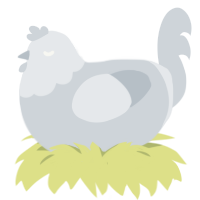 A mist chicken with a head pattern